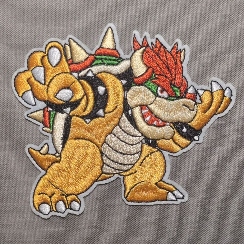 Bowser Mario Nintendo Embroidered Iron On Patch